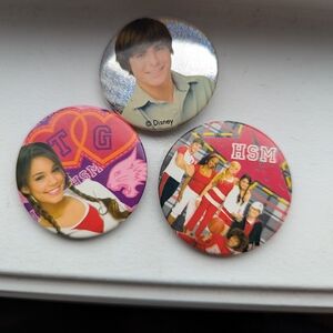 Retired Disney High School Musical Character Pinback Buttons